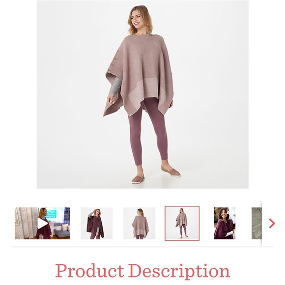 Barefoot Dreams Cozychic Coastline Poncho - Picture 3 of 4